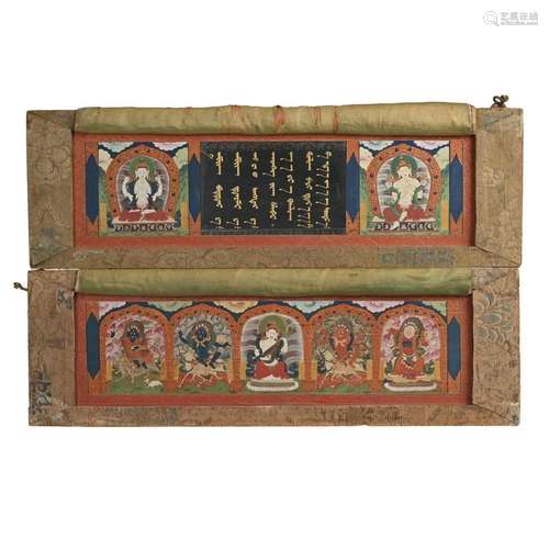 Two Tibetan Panels of Buddhist Deities