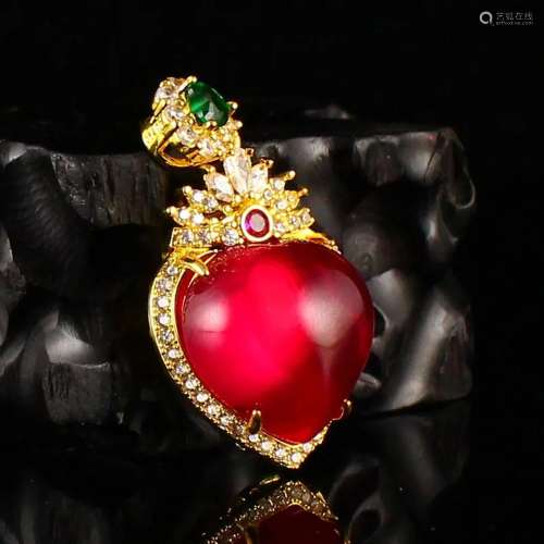 Fashionable Chinese Ruby Lucky Pendant