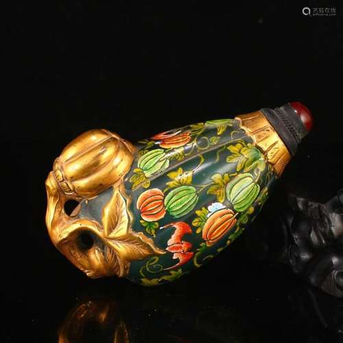 Chinese Gilt Gold Red Copper Dragon Turtle Statue