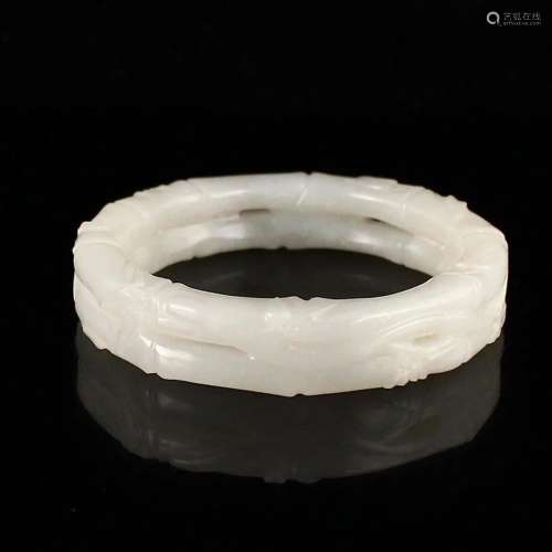 Inside Diameter 59 MM Superb White Hetian Jade Bracelet