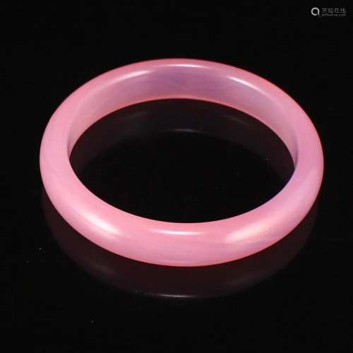 Inside Diameter 58 MM Chinese Pink Agate Bracelet