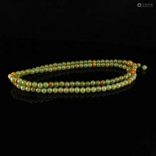 7 MM Chinese Green Jade Beads Necklace