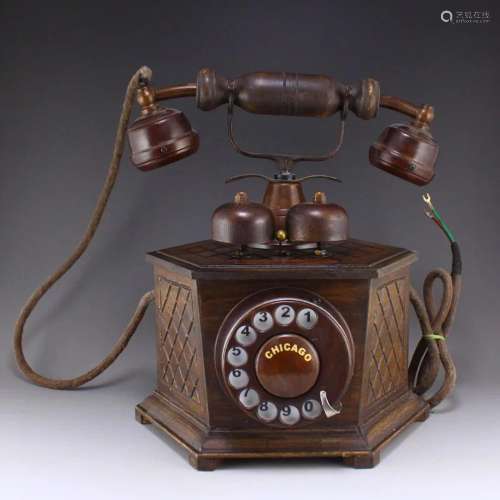 Vintage Red Copper Telephone