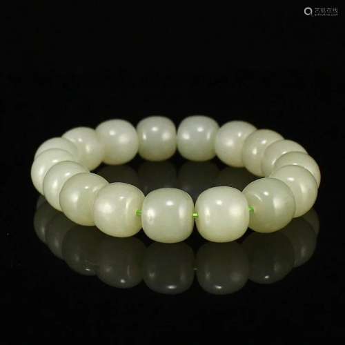 47.01 G Chinese Hetian Jade Beads Bracelet