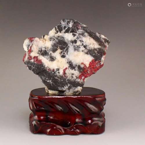 Chinese Natural Cinnabar Stone Original Stone Statue