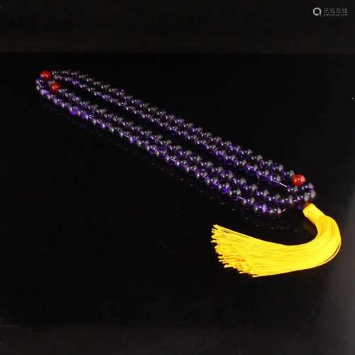 11MM 108 Beads Chinese Natural Amethyst Prayer Necklace