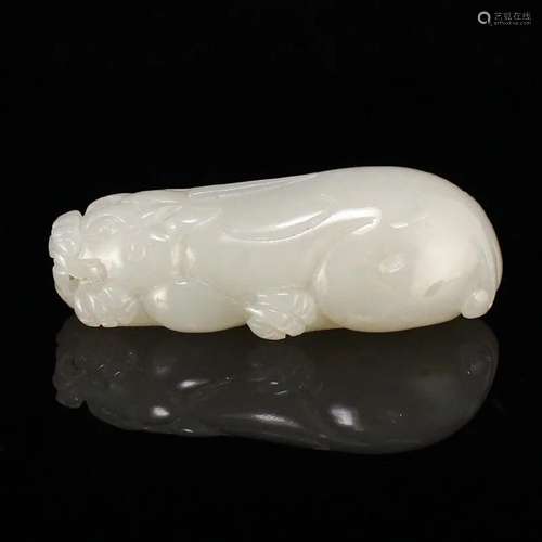 Chinese Natural Hetian Jade Fortune Pixiu Pendant