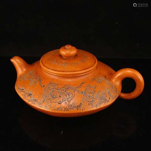 Chinese Yixing Zisha Clay Teapot w Artist Signed