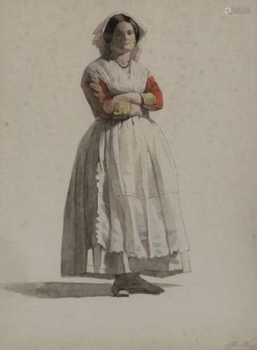 ÉCOLE ITALIENNE DU 19E SIÈCLE Femme en costume, Femme en cos...