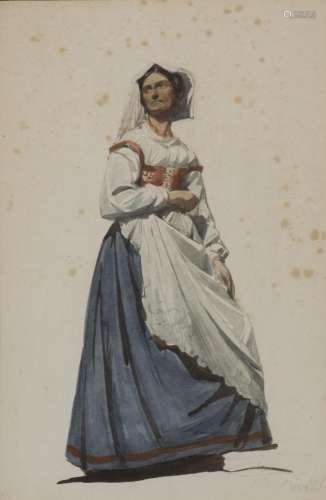 THÉODORE CANNEEL (1817-1892) Femme de Tripoli, Homme en cost...