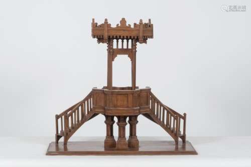 PIÈCE DE MAITRISE En bois sculpté 20e siècle. Model van reli...