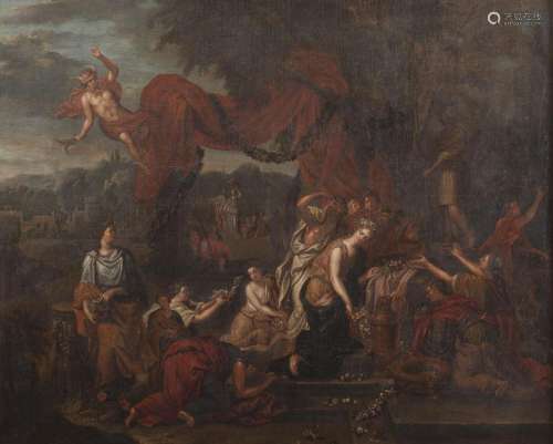 PROBABLEMENT JAN BOECKHORST (1604-1668) Scène mythologique H...