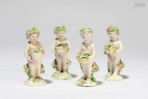 ALLEMAGNE Quatre figurines en porcelaine 19e siècle. Vier po...