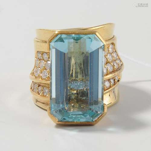 AQUAMARIN-DIAMANT-RING