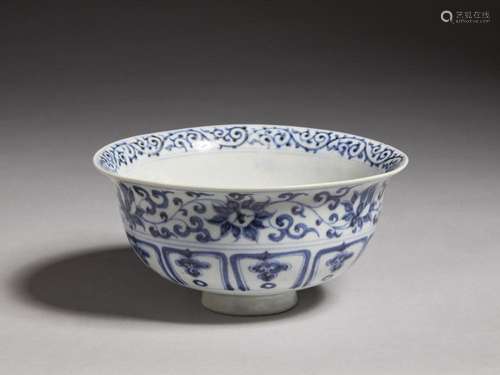 Chinese Art A blue and white porcelain bowl painted with spr...