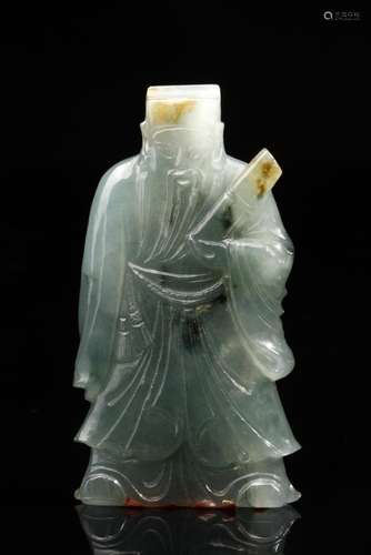 Chinese Art A jadeite carving depicting a scholar China, 20t...