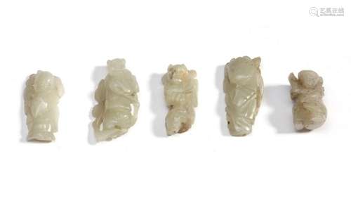 Chinese Art A group of five white jade carvings China, 19th ...