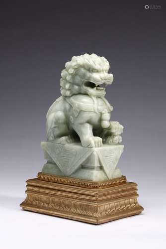 Chinese Art A large carved jade crouched lion China, 20th ce...