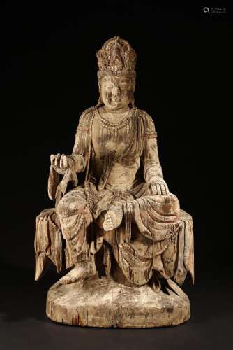 Chinese Art A large Ming style figure of seated Guanyin Chin...