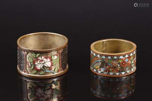 Japanese Art Two cloisonnè napkin holders Japan, 19th centur...