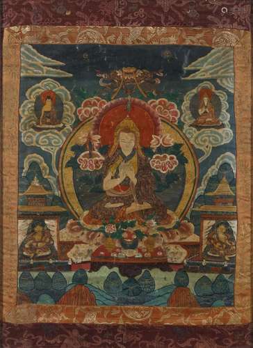 Himalayan Art A thangka depicting Tsongkapha Tibet, 20th cen...