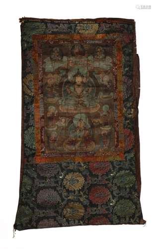 Himalayan Art A Thangka depicting White Tara Tibet, 20th cen...