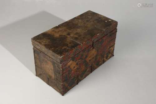 Himalayan Art A wooden polychrome chest painted with a skull...