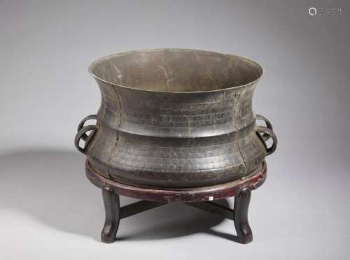 South-Est Asian Art A large bronze rain drum (dong son drum)...