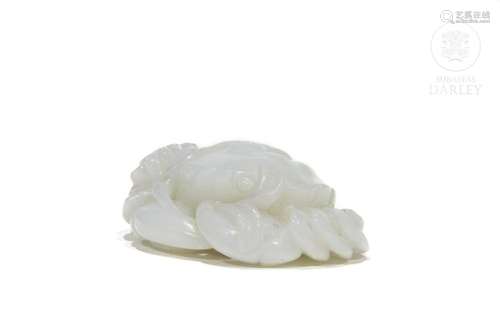 Carved jade crab, 20th century