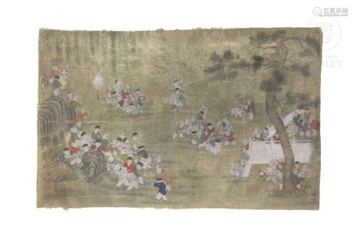 Chinese painting "Children playing", 19th century