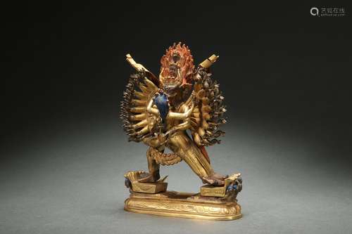 Gilt Bronze Statue of Yamantaka