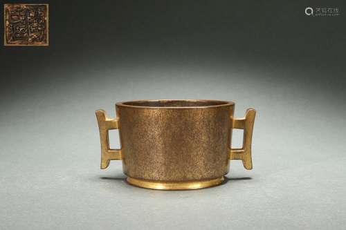 Gilt Bronze Censer with Halberd-shaped Ears