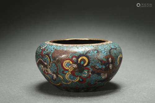 Cloisonne Bowl-shaped Censer, Qianlong Reign Period, Qing Dy...