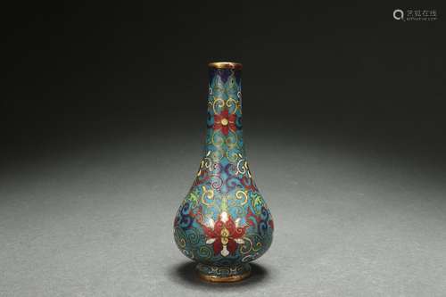 Cloisonne Gall-shaped Vase, Qianlong Reign Period, Qing Dyna...