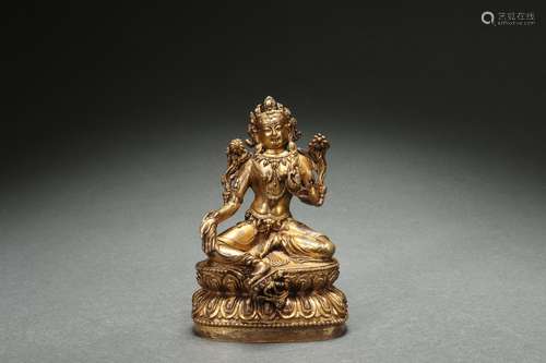 Gilt Bronze Statue of Tara