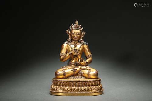 Gilt Bronze Statue of Vajra Woman Buddha