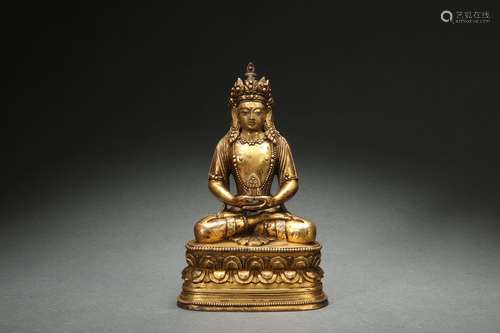 Gilt Bronze Statue of Medicine Buddha