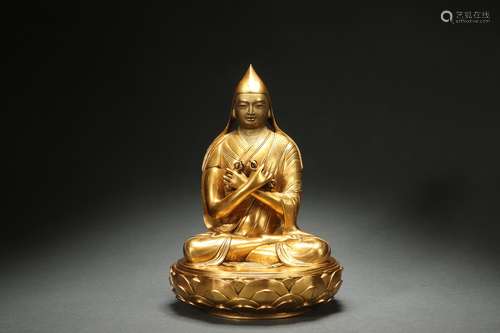 Gilt Bronze Statue of Tsongkhapa