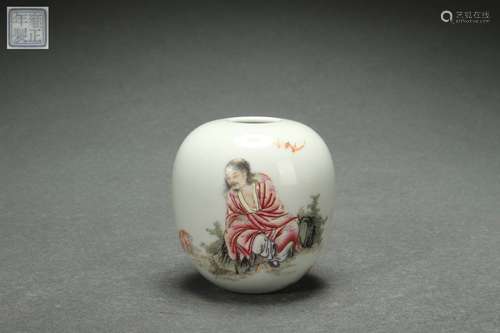 Famille Rose Jar with Figure Stories and Poem Design, Yongzh...