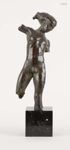 Sculpture en bronze à patine brune nuancée: Éphèbe.Dim.: H. ...