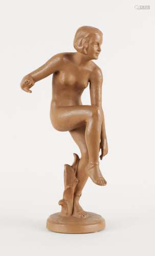 Sculpture en terre cuite: Jeune femme nue.Signée et numéroté...