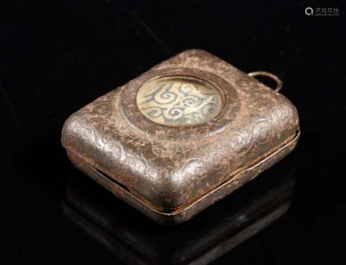 Islamic Art A miniature printed pocket Qur'an within met...