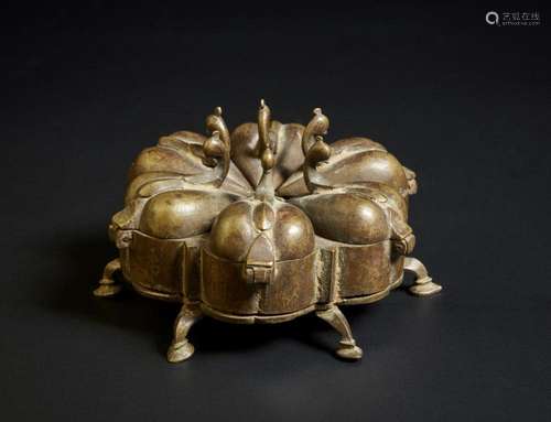 Indian Art A metal spice box (pandan) India, 19th century