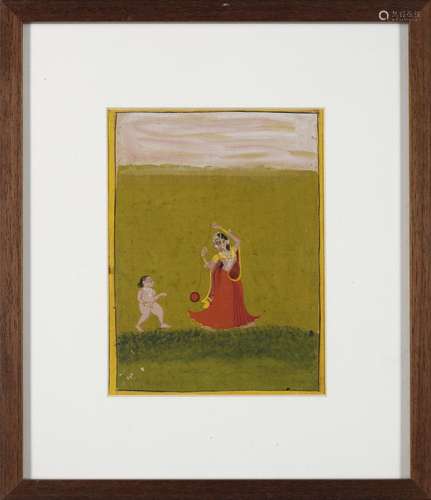 Indian Art A miniature painting depicting Krishna Damodara N...