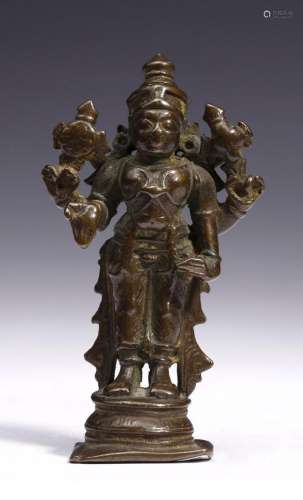 Indian Art A bronze figure of Lord Vishnu India, 17th-18th c...