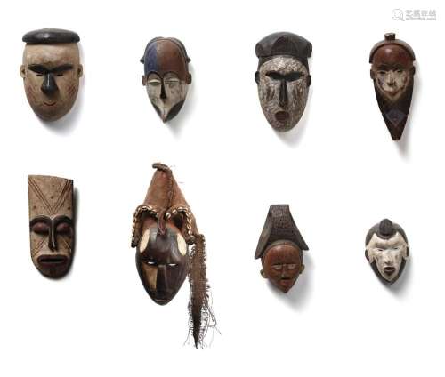African art Eight masks Africa