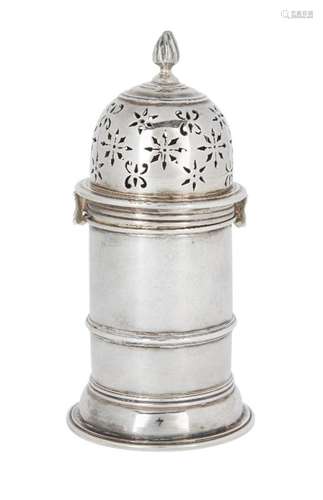 A GEORGE III SILVER SUGAR CASTER, LONDON, 1767, JABEZ DANIEL...