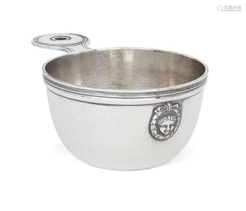 A VICTORIAN SCOTTISH SILVER BOWL WITH SINGLE HANDLE, EDINBUR...