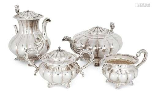 A FOUR PIECE SILVER TEA SERVICE RETAILED BY ASPREY, BIRMINGH...