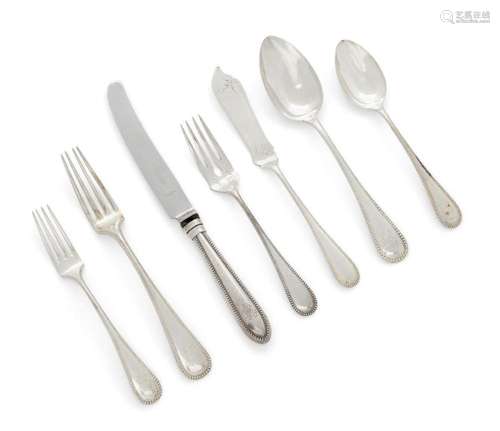 A GROUP OF BEAD PATTERN FLATWARE, STAMPED STERLING SILVER 92...